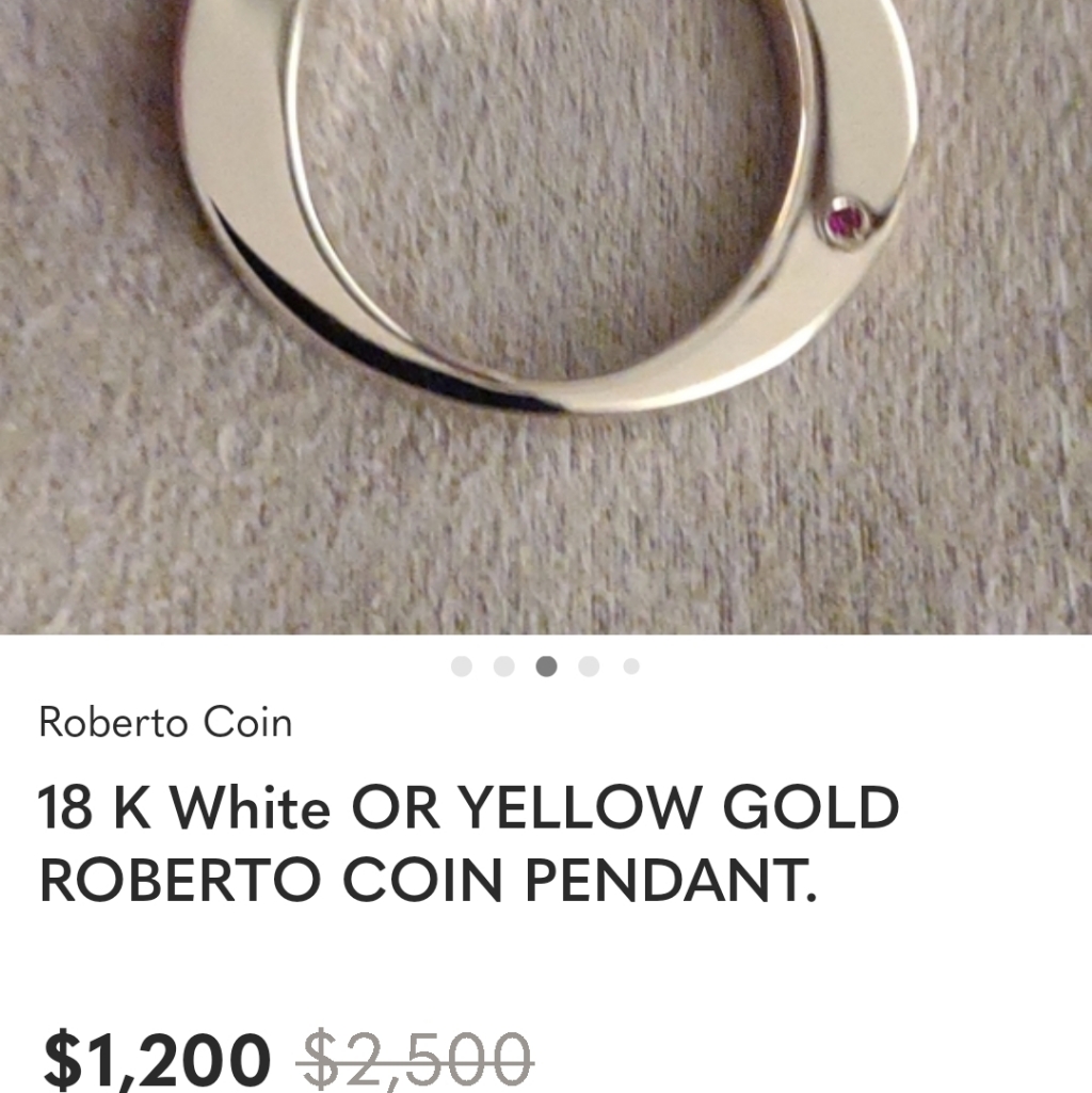 Roberto Coin 18k White Gold Open Circle Pendant Necklace - White 18k Gold